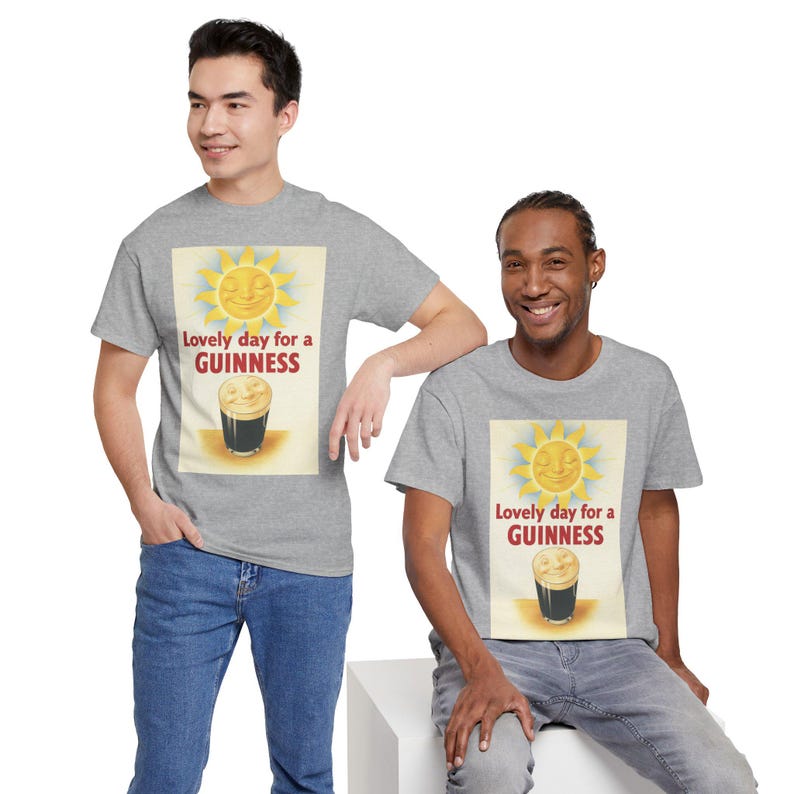 Guinness Sun Pint Graphic T-Shirt | Retro Beer Poster Tee image 20