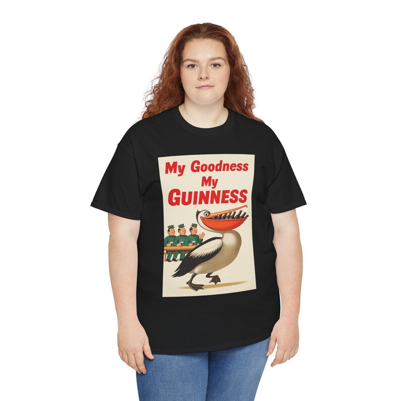 My Goodness My Guinness pelican tee | Vintage beer ad T-Shirt image 20