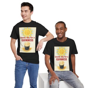 Guinness Sun Pint Graphic T-Shirt | Retro Beer Poster Tee image 19