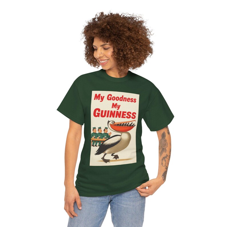 My Goodness My Guinness pelican tee | Vintage beer ad T-Shirt image 17