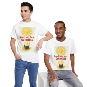 Guinness Sun Pint Graphic T-Shirt | Retro Beer Poster Tee image 18