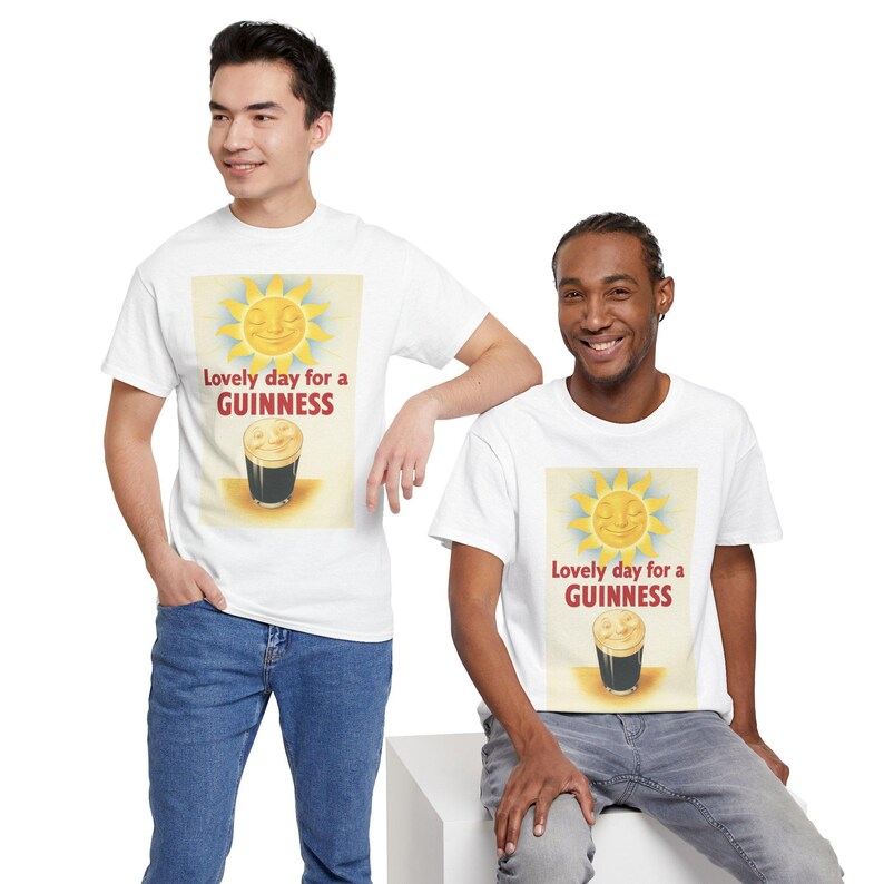 Guinness Sun Pint Graphic T-Shirt | Retro Beer Poster Tee image 18