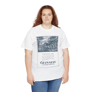 Polling Day Guinness Poster T-Shirt | Vintage Beer Ad Tee image 11