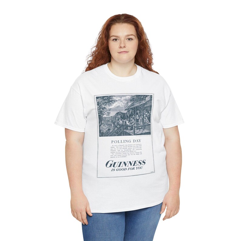 Polling Day Guinness Poster T-Shirt | Vintage Beer Ad Tee image 11