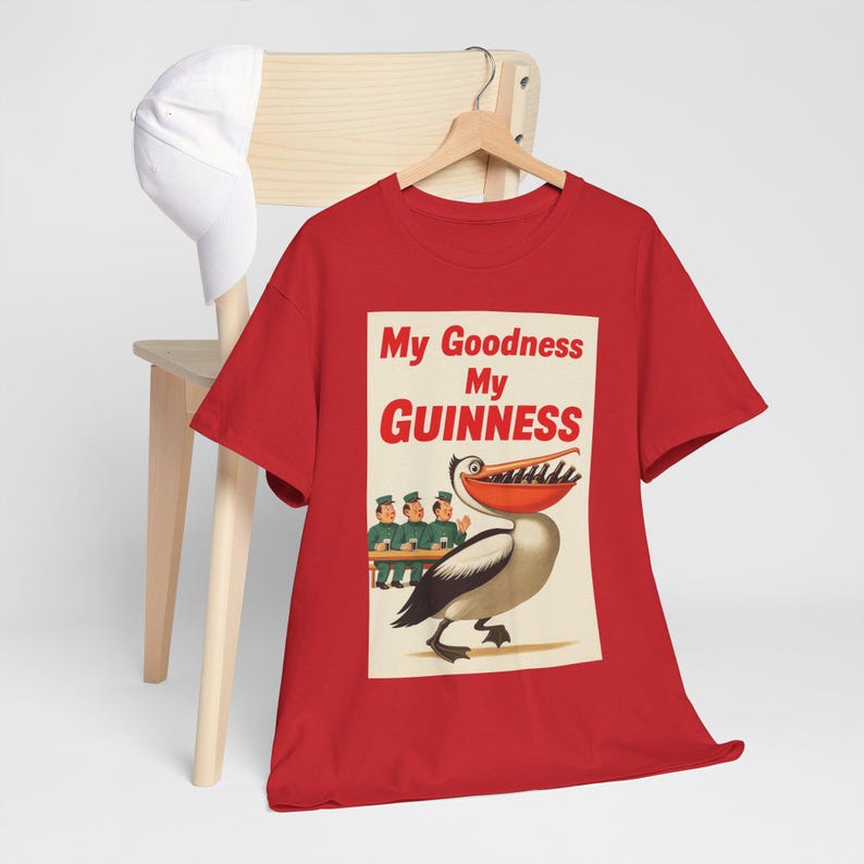 My Goodness My Guinness pelican tee | Vintage beer ad T-Shirt image 13