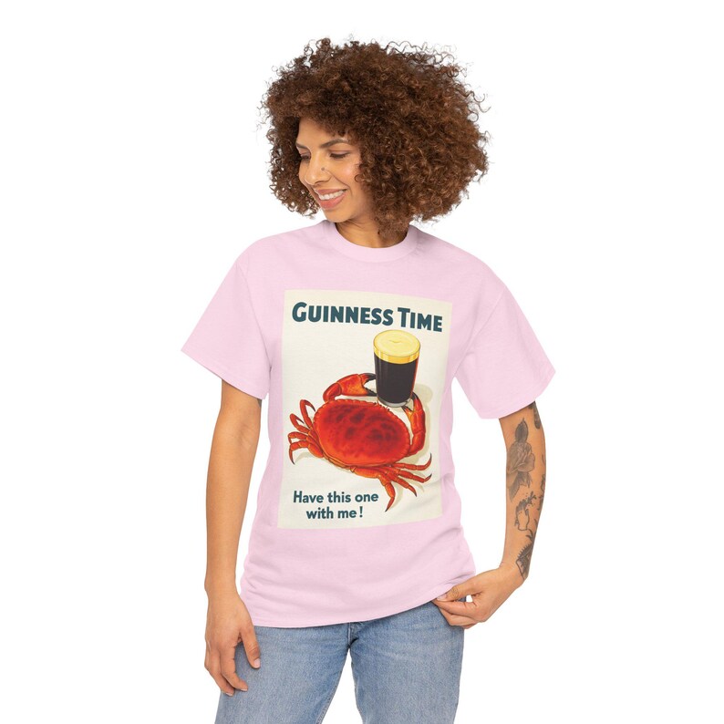T-shirt d'affiche de crabe Guinness Time | T-shirt graphique bière rétro image 17
