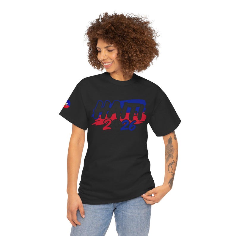 Haiti 2026 WORLD CUP Tee | Haitian Flag Colors, Football Graphic image 8