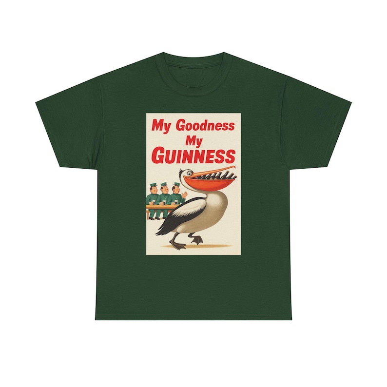 My Goodness My Guinness pelican tee | Vintage beer ad T-Shirt image 5