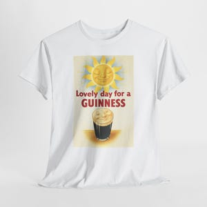 Guinness Sun Pint Graphic T-Shirt | Retro Beer Poster Tee image 2