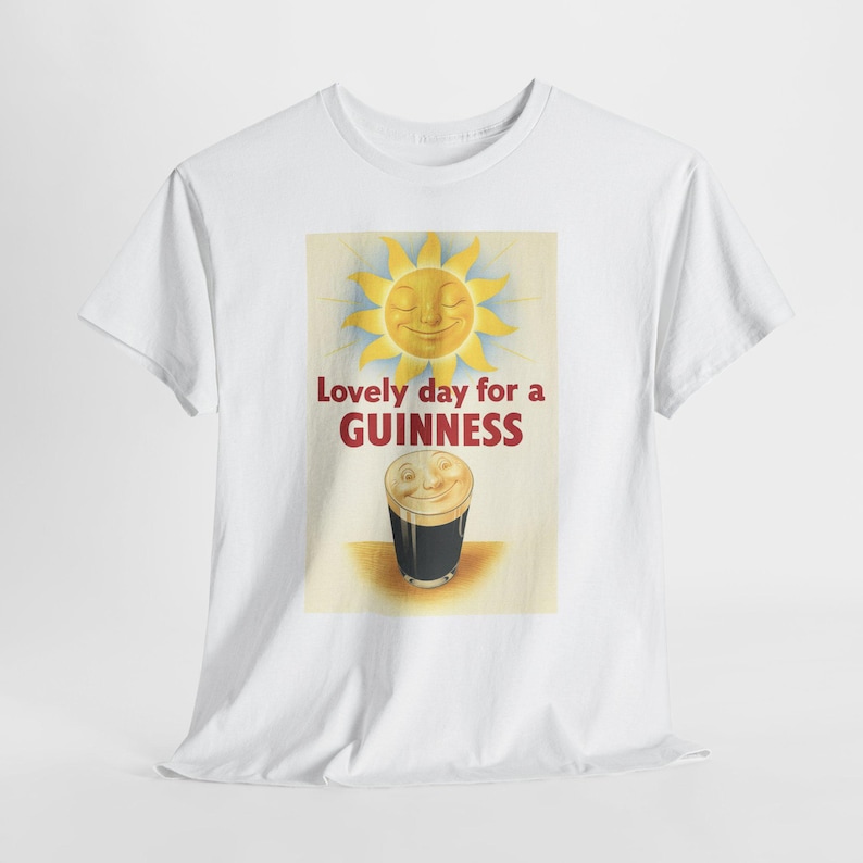 Guinness Sun Pint Graphic T-Shirt | Retro Beer Poster Tee image 2
