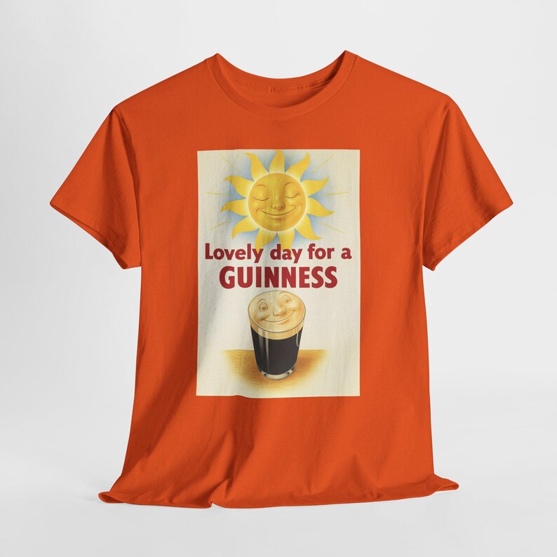 Guinness Sun Pint Graphic T-Shirt | Retro Beer Poster Tee image 6