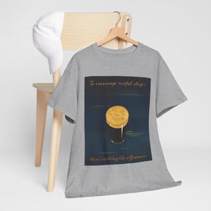 Moonlit Guinness Glass tee | Vintage beer poster, nighttime brew design image 3
