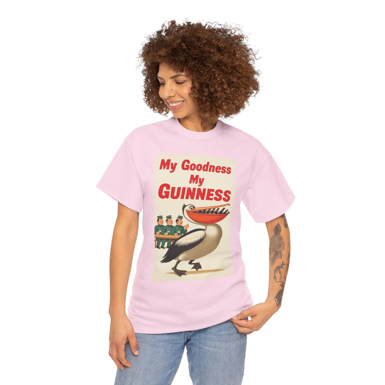 My Goodness My Guinness pelican tee | Vintage beer ad T-Shirt image 18