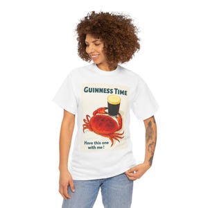 T-shirt d'affiche de crabe Guinness Time | T-shirt graphique bière rétro image 13
