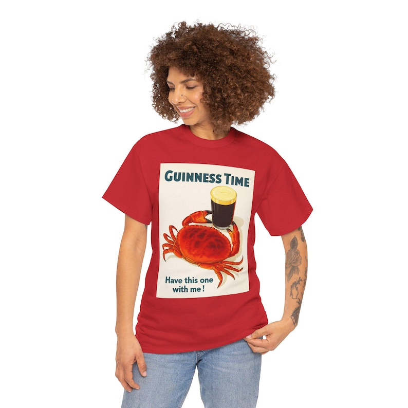 T-shirt d'affiche de crabe Guinness Time | T-shirt graphique bière rétro image 18