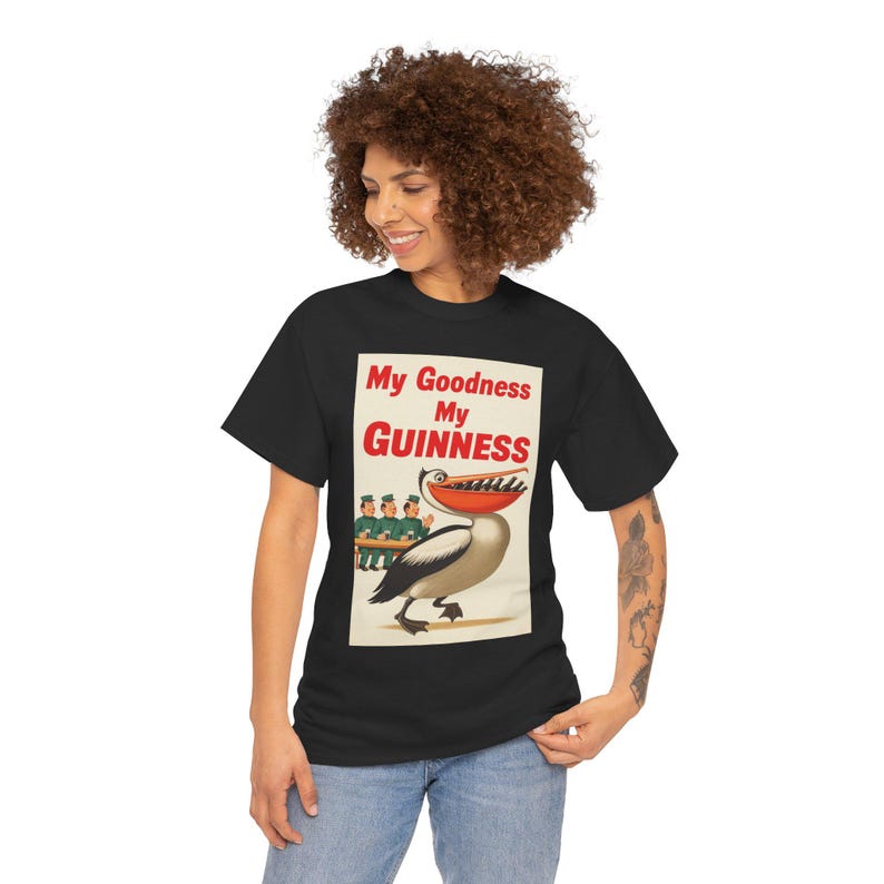 My Goodness My Guinness pelican tee | Vintage beer ad T-Shirt image 15