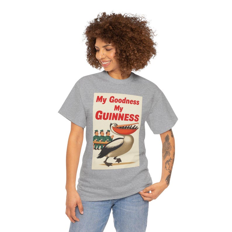 My Goodness My Guinness pelican tee | Vintage beer ad T-Shirt image 16