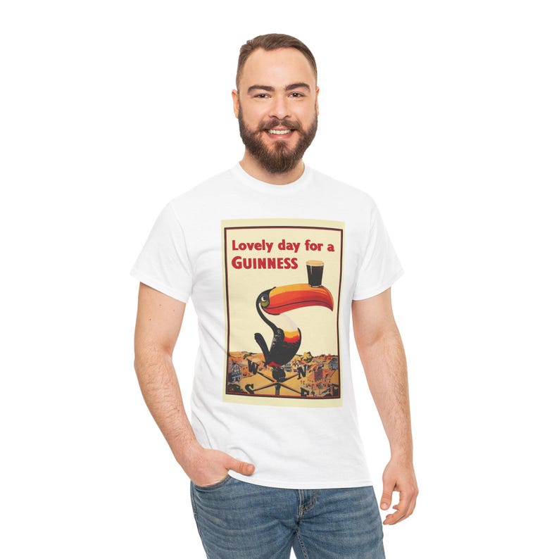 Guinness Toucan Poster Tee | Vintage Beer Ad T-Shirt image 8