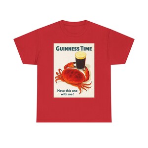 T-shirt d'affiche de crabe Guinness Time | T-shirt graphique bière rétro image 7