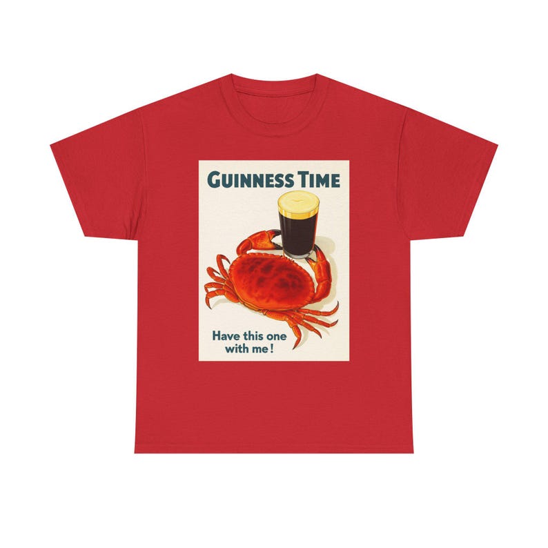 T-shirt d'affiche de crabe Guinness Time | T-shirt graphique bière rétro image 7