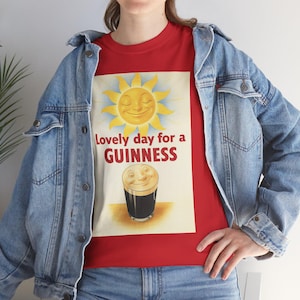 Guinness Sun Pint Graphic T-Shirt | Retro Beer Poster Tee image 17
