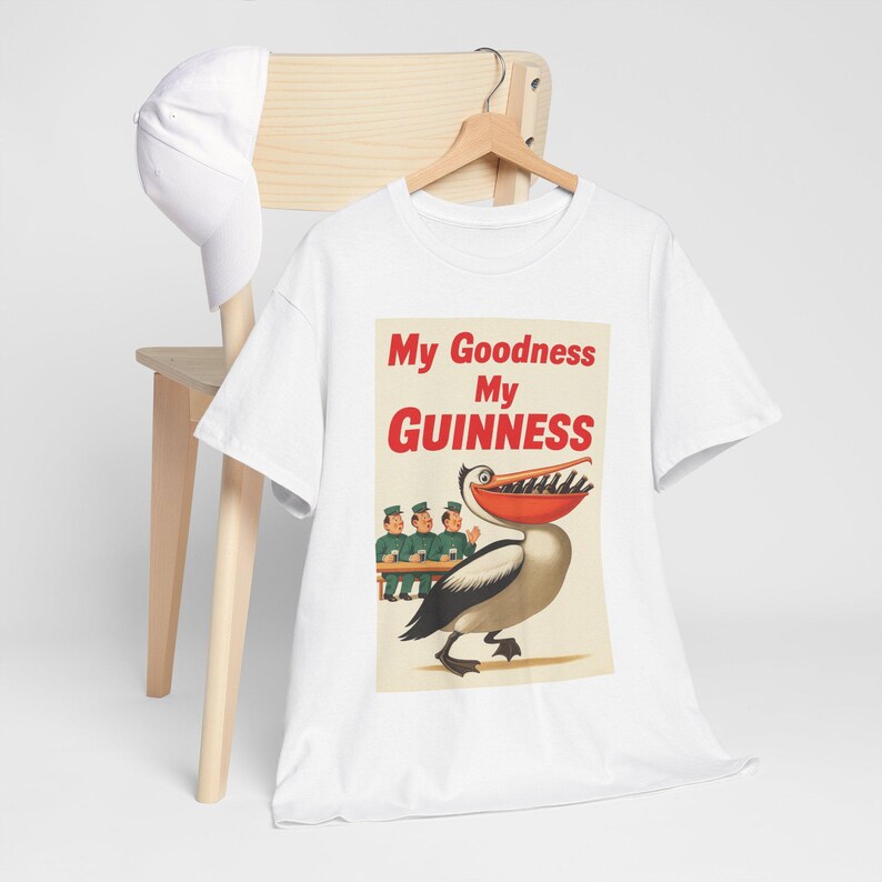 My Goodness My Guinness pelican tee | Vintage beer ad T-Shirt image 8
