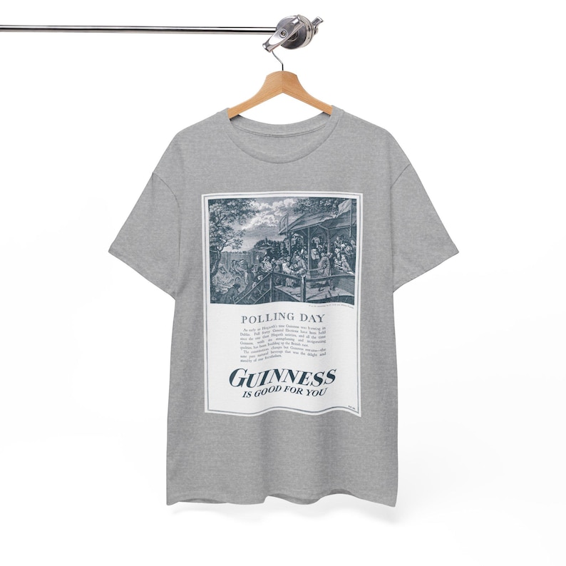 Polling Day Guinness Poster T-Shirt | Vintage Beer Ad Tee image 3