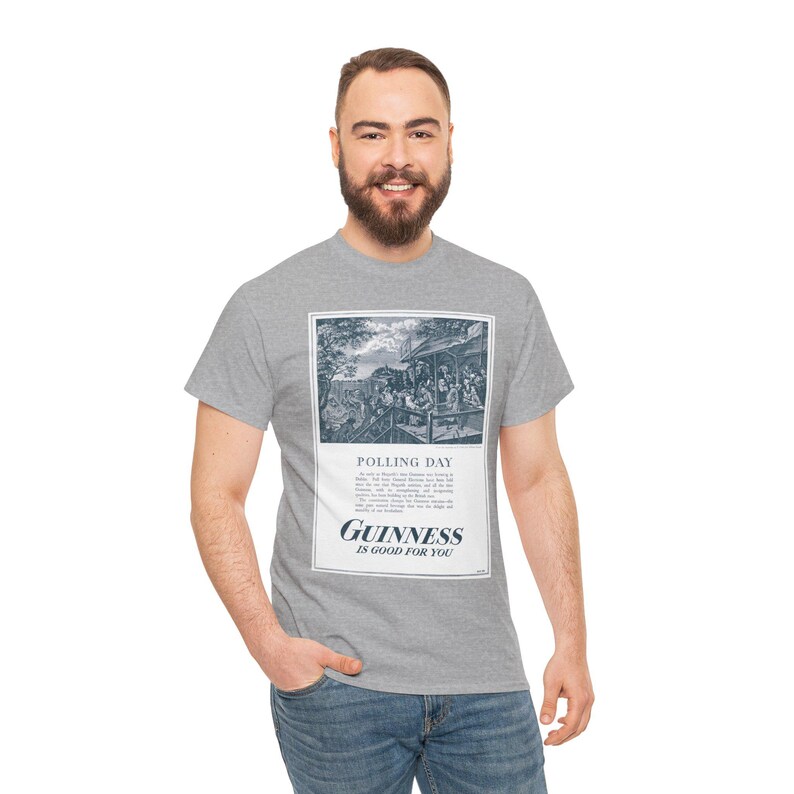 Polling Day Guinness Poster T-Shirt | Vintage Beer Ad Tee image 8