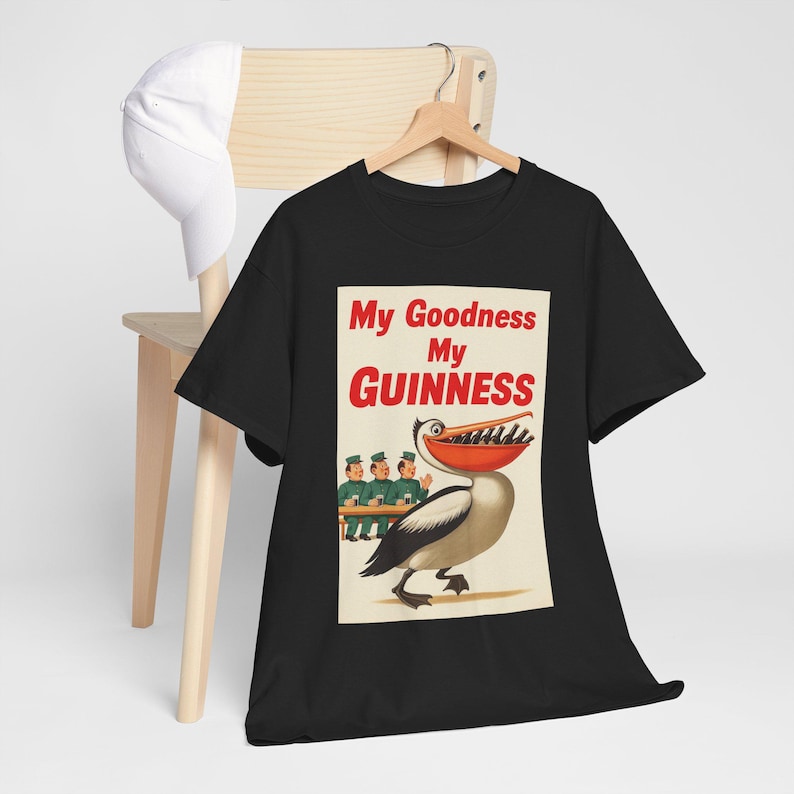 My Goodness My Guinness pelican tee | Vintage beer ad T-Shirt image 9