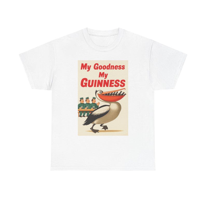 My Goodness My Guinness pelican tee | Vintage beer ad T-Shirt image 2