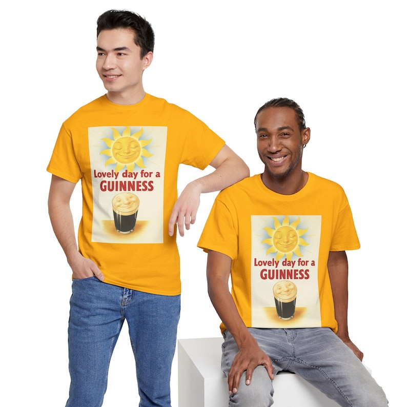Guinness Sun Pint Graphic T-Shirt | Retro Beer Poster Tee image 1
