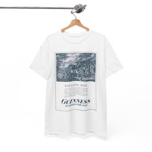 Polling Day Guinness Poster T-Shirt | Vintage Beer Ad Tee image 2