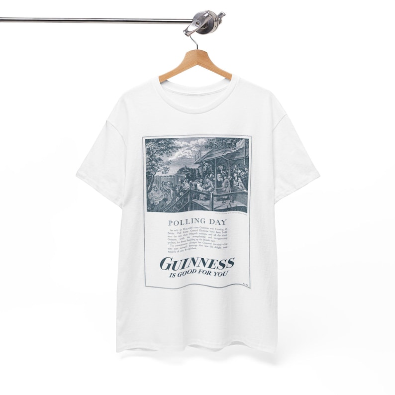 Polling Day Guinness Poster T-Shirt | Vintage Beer Ad Tee image 2
