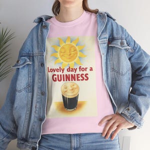 Guinness Sun Pint Graphic T-Shirt | Retro Beer Poster Tee image 16