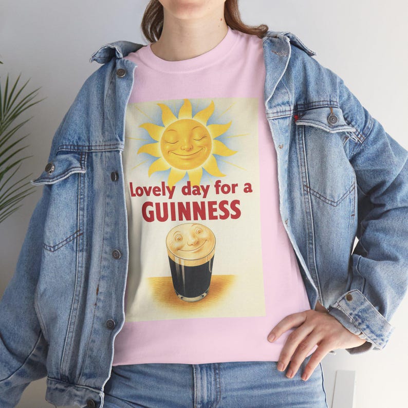 Guinness Sun Pint Graphic T-Shirt | Retro Beer Poster Tee image 16