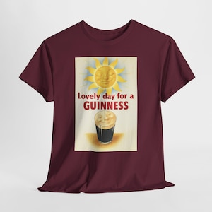 Guinness Sun Pint Graphic T-Shirt | Retro Beer Poster Tee image 7