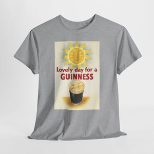 Guinness Sun Pint Graphic T-Shirt | Retro Beer Poster Tee image 4