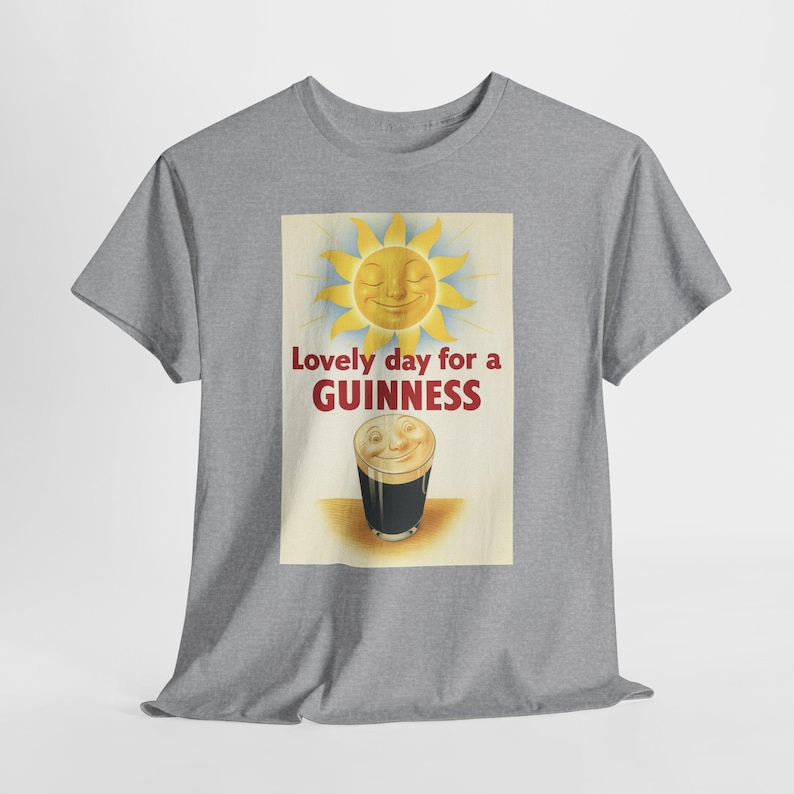 Guinness Sun Pint Graphic T-Shirt | Retro Beer Poster Tee image 4