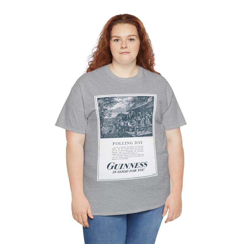 Polling Day Guinness Poster T-Shirt | Vintage Beer Ad Tee image 13