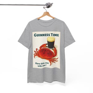 T-shirt d'affiche de crabe Guinness Time | T-shirt graphique bière rétro image 9