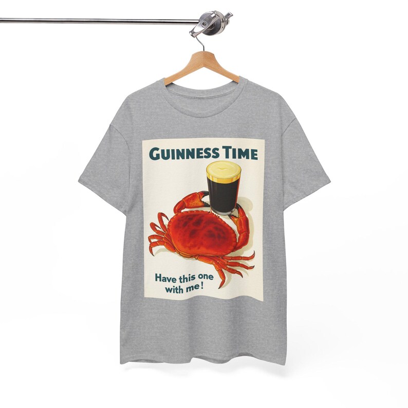 T-shirt d'affiche de crabe Guinness Time | T-shirt graphique bière rétro image 9