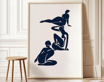 Weibliche Figur als ausdruckbares Wandbild | Abstraktes Poster mit Frauensilhouette | Feministische Wohndekoration | Geschenk für Sie | Sofort-Download