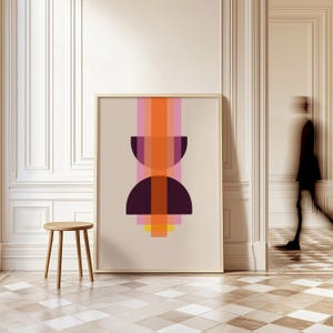 Modern Abstract Geometric Art Print: Colourful Wall Art Poster (Digital Download