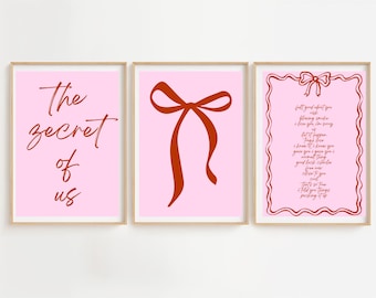 Gracie Abrams The Secret of Us Album Pink Bow Aesthetic ePrint Digital Download Prints