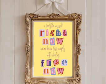 Right Now x Free Now Gracie Abrams Digital ePrint Yellow Good Riddance The Secret of Us