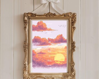 Gracie Abrams Free Now Sunset Coquette Cottagecore Aesthetic The Secret Of Us Print Albums Watercolour