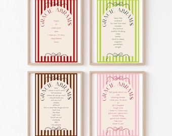Gracie Abrams Album Tracklists Coquette Minamalist Aesthetic Minor TIWIFL Good Riddance The Secret Of Us Print