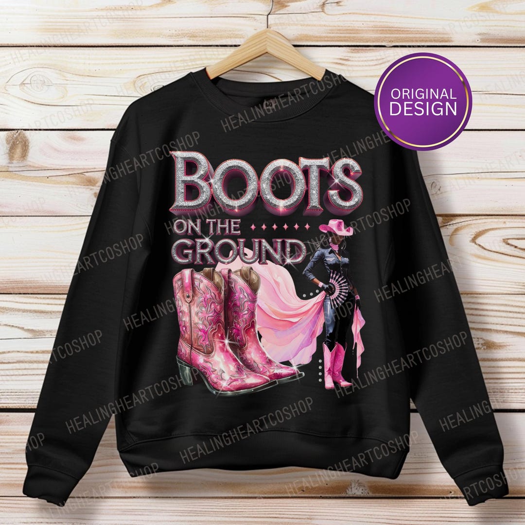 Pink Rodeo Tee Pink Sparkle Boots Sweatshirt: Glam Rodeo Cowgirl Tee - Etsy