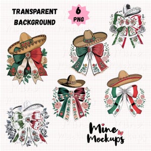 Design de sublimação de sombrero e laço mexicano: download instantâneo PNG