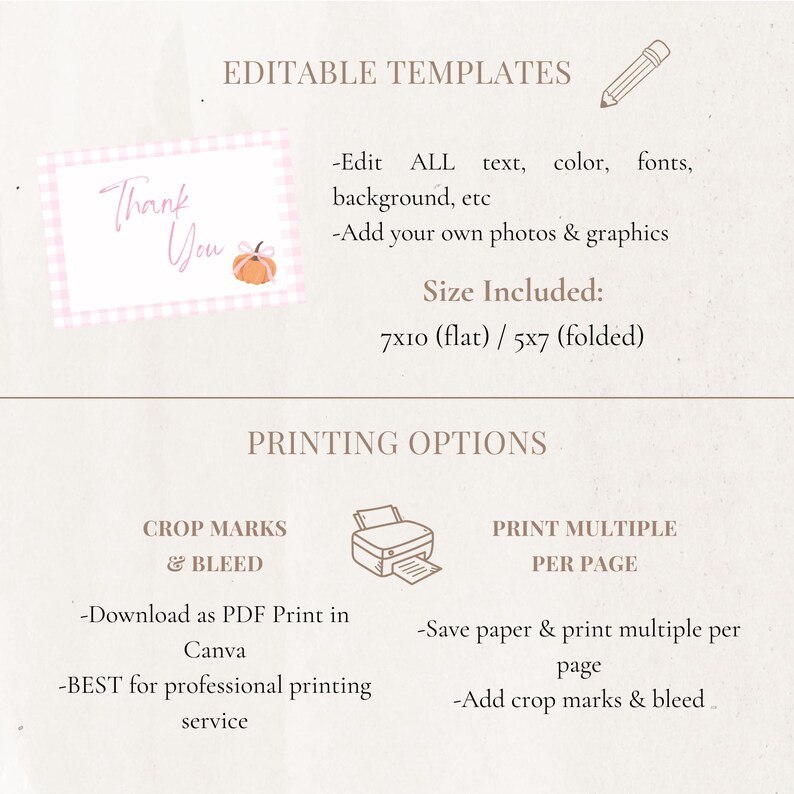 Pumpkin Thank You Card Baby Shower Card Design Template Fall Invitation ...